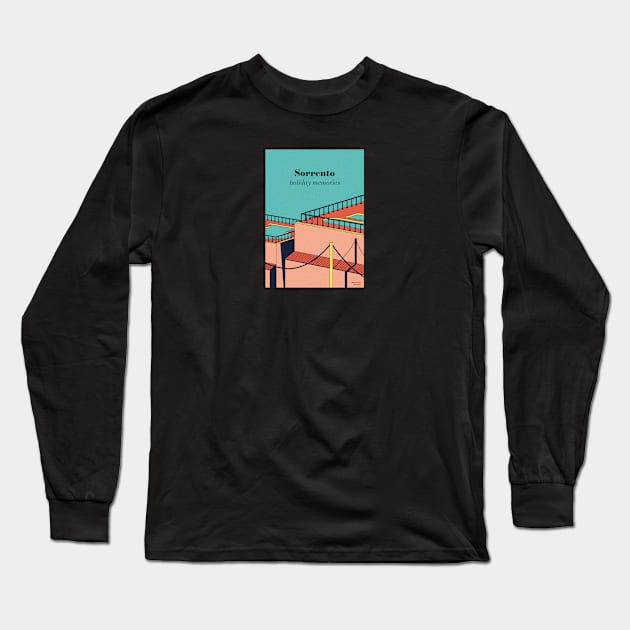 Sorrento, holiday memories illustration Long Sleeve T-Shirt by kamilowanydesign